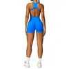 New Yoga Set Seamless Women's Jumpsuits One-Piece Gym Push Up Workout Clothes Fitness Bodysuit Sportswear Tracksuit Short Sleeve 6