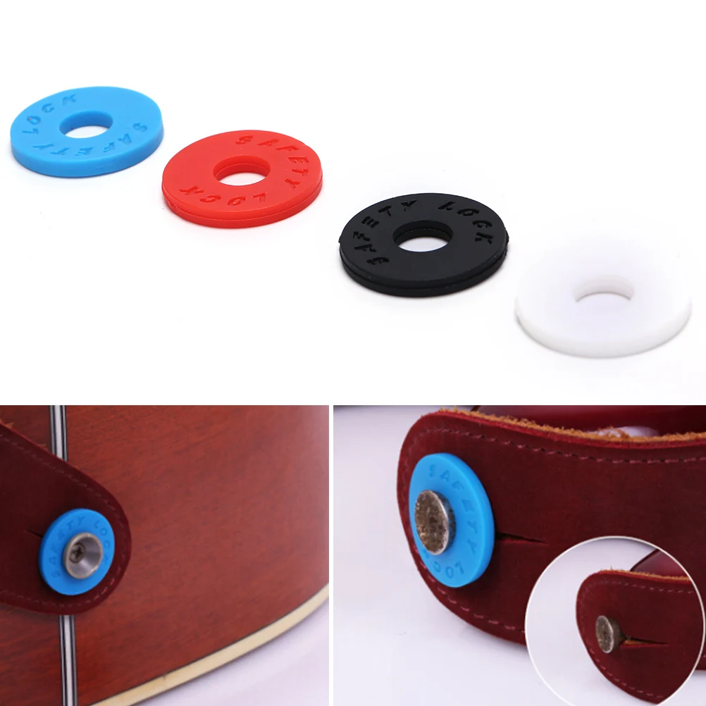 Description Picture 2 of itemGmarty 4 Pcs Guitar Strap Blocks For Ukulele Musical Instruments Part Accessories Electric Bass Guitarra Rubber Strap Lock Set
