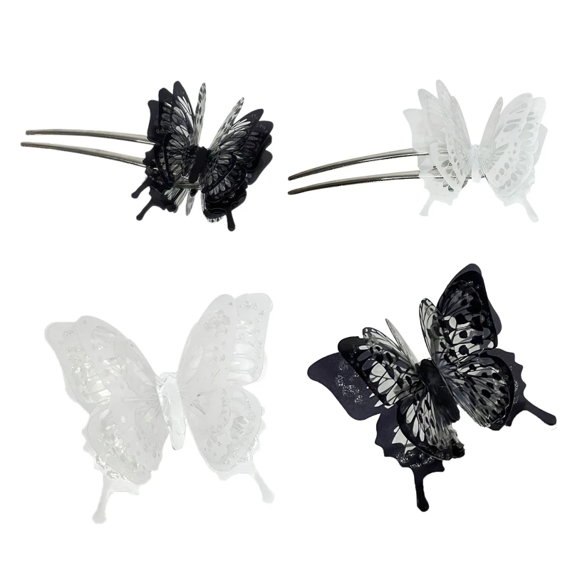 449B Punk Butterfly Ring 3d Butterfly Ring Gothic Three-Dimensional Vintage Finger Rings for Women Jewelry Accessories