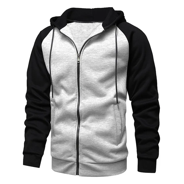 Felpe casual con cappuccio manica lunga uomo autunno inverno felpe patchwork capispalla impiombati tasche sportive cardigan con cerniera 5