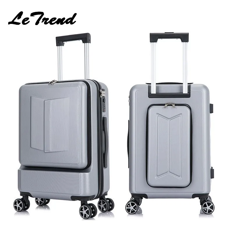 

Letrend 2022 New Business 24 Inch Front Pocket Rolling Luggage Trolley Password Box 20' Boarding Suitcase Women Travel Bag Trunk