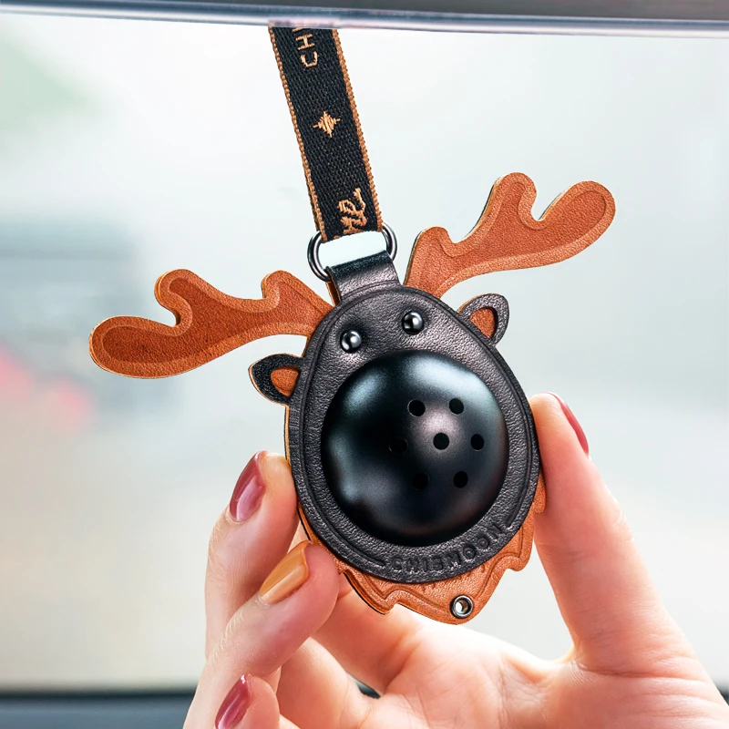 

Auto Good Smell Car Perfume Car Air Freshener Leather Cute Deer Cartoon Hanging Fragrance Metal Interior Accessories Decoration