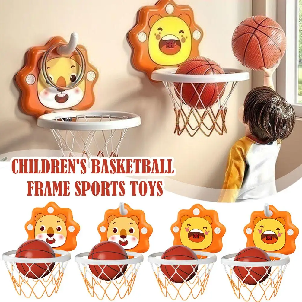 

Mini Little Lion Shaped Basketball Frame Toy With Ball Children Gifts Sports Pump Cup Goal Indoor Suction Wall Outdoor Game C0b0