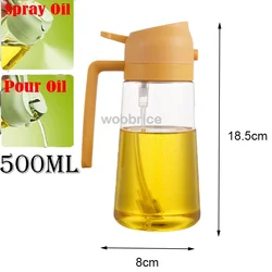 Premium Olive Oil Dispenser with Automatic Lid and Spice Shaker (2use yellow 500ml)