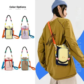 Borsa Portatile Estiva alla Moda per Telefono, Piccola Borsa a Tracolla per Ciclismo all'Aperto, Porta Borraccia, in Nylon Resistente, Stile Casual, Colore Macaron di Tendenza