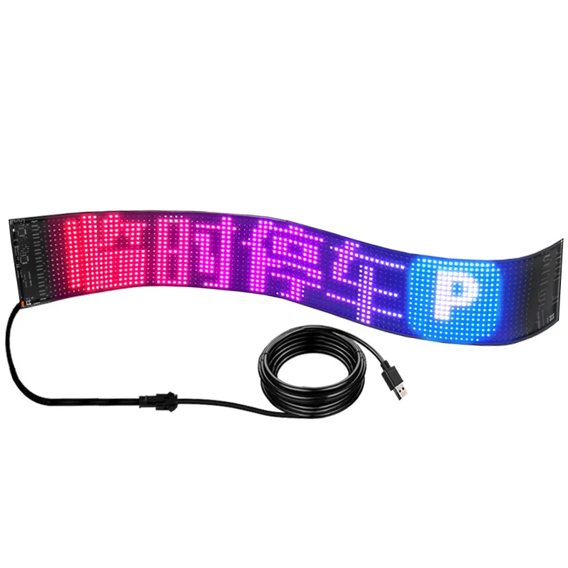 

Car Rear Window Advertising LED Flexible Screen RGB Full-color LED Advertising Soft Screen Mobile Phone Bluetooth APP Control