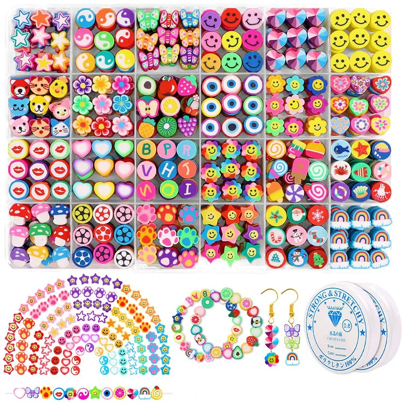 3-7mm DIY Handmade Beads Kit Charms Elastic String Jewelry Making Bracelets  Set Children's Game kids