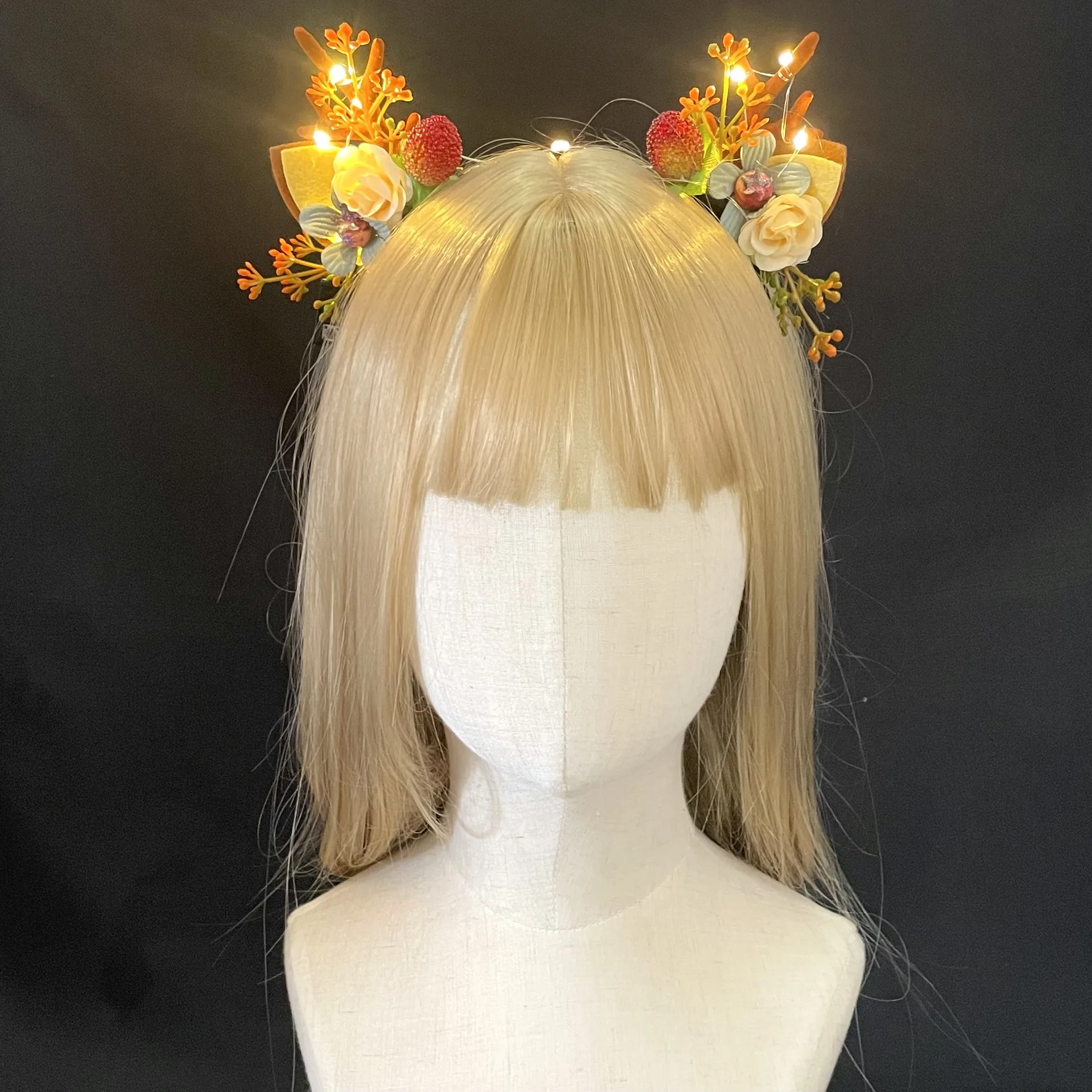 New Christmas Antler Headband Net Red Moose Night Market Deer Luminous Headband Christmas Jewelry Hairpin Hair Accessories