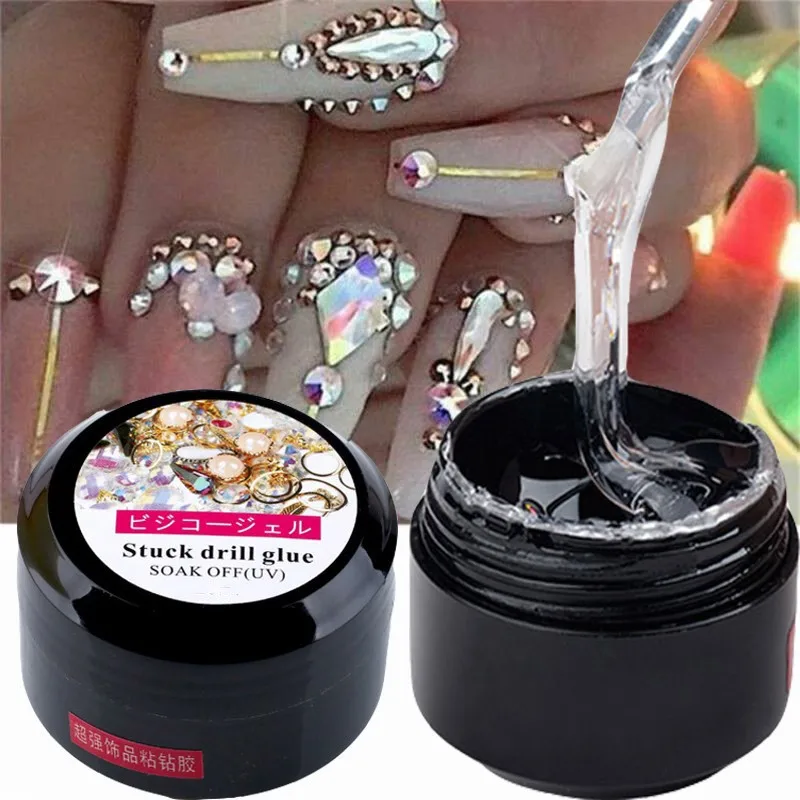 Nail Glue 8ML Easy Stick Nail Patch Gel Fast Drying Rhinestone Decoration Adhesive Bond UV Glue No-Flowing Modelling Stick Tips