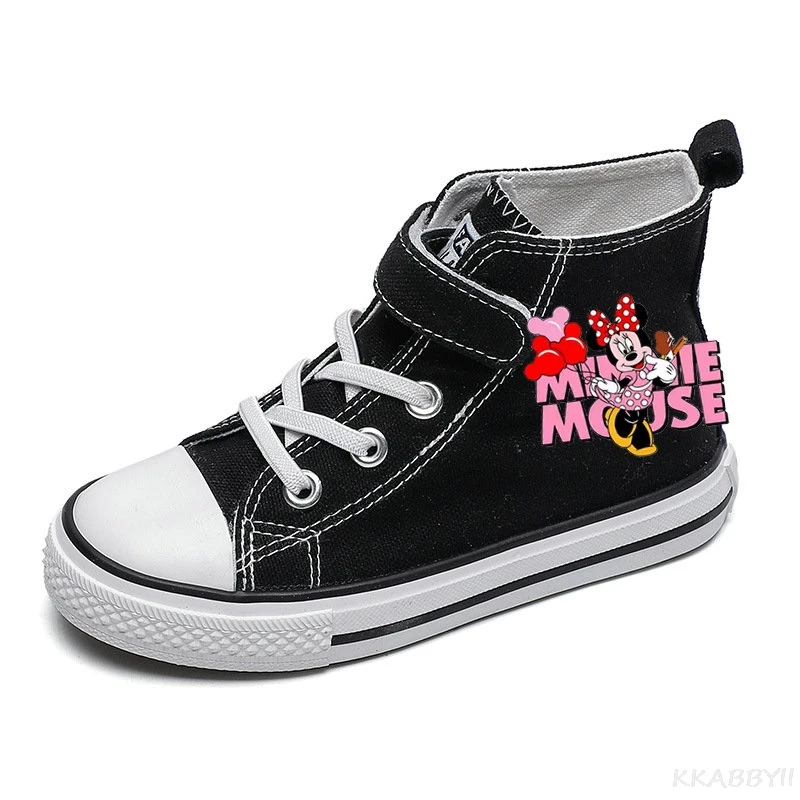 Children Canvas Shoes Mickey Minnie Kids Spring Sneakers Boy Girls Fashion Canvas Shoe Cartoon Print Breathable Casual Shoes