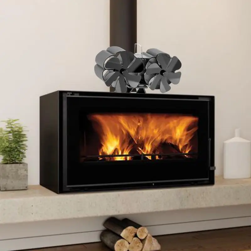 12 Leaves Stove Fans Heat Powered Stove Top Fans for Room