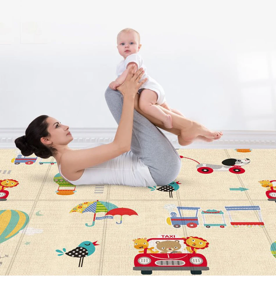 Double-sided Foldable Children Carpet Cartoon Baby Play Mat