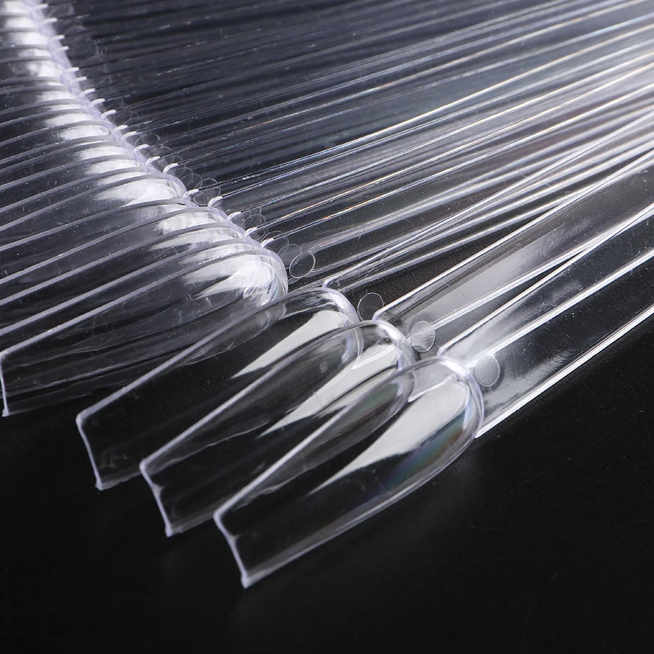 Description Picture 4 of item50pcs False Nail Tips Clear Nail Gel Polish Display Fan With Ring Practise Card Fake Nails Palette Manicure Design Accessories