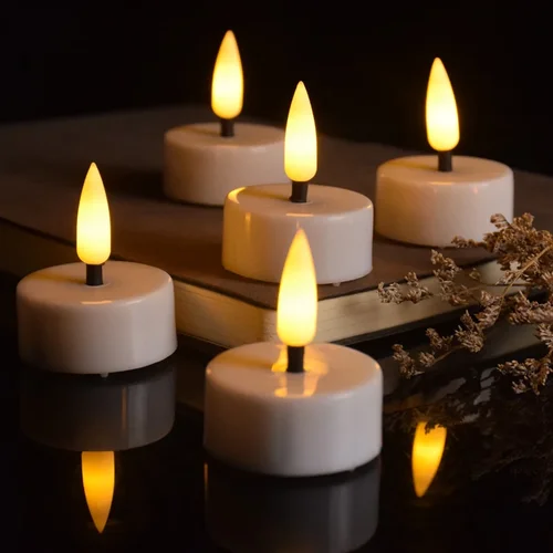 깜박이는 LED 촛불 배터리 구동 차 조명, 불꽃 없는 촛불, 야외 정원 생일 웨딩 파티 홈 장식, 5 개, 10 개 3