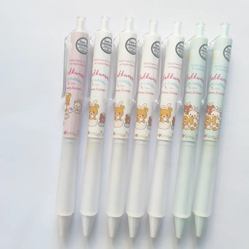 12Pcs AIHAO GP2540 Rilakkuma 프레스드 젤 펜 개폐식 0.5mm 파인 포인트 블랙 펜 저널링 Kawaii