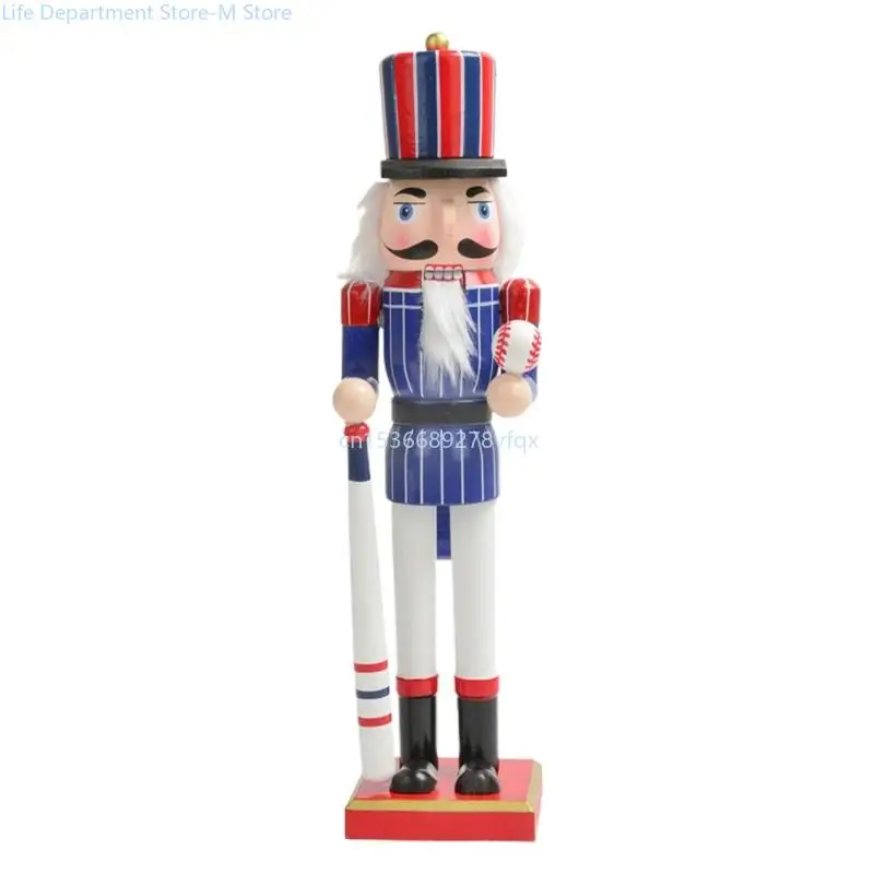 

15inch Wooden Nutcracker Soldier Figurine Athlete Figure Display Christmas Decor