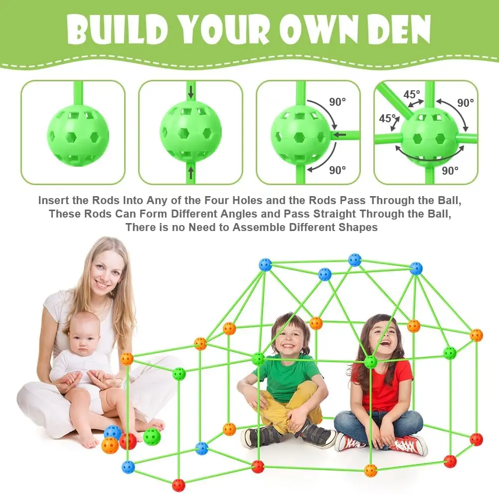 DIY Fort Construction Creative Toy Fort Building Kit 3D Castles Tunnels Tents Games Educational Play Tent Toys for Kids Gift 3