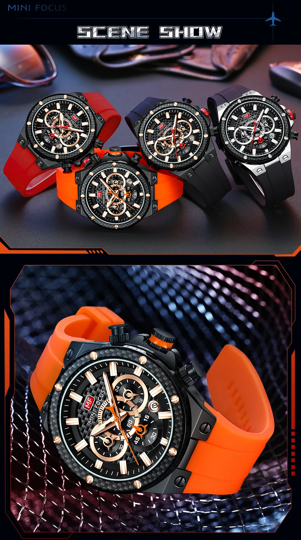 Relógio de quartzo MINI FOCUS para homens à prova d'água_voghion.com