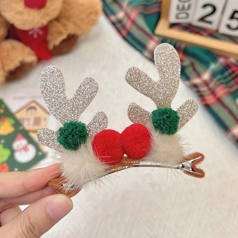 Plush glitter silver antlers