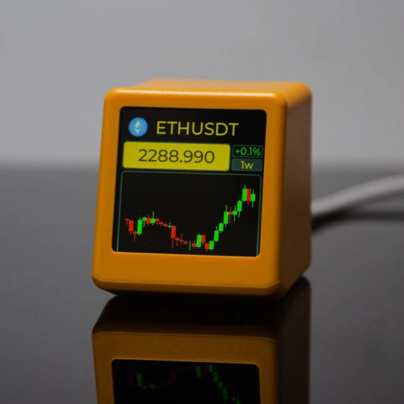 BitCoin Stock Price Display Tracker Ticker Cryptocurrency Real Time Desktop Gadget BTC ETH DOGE Weather Station Clock