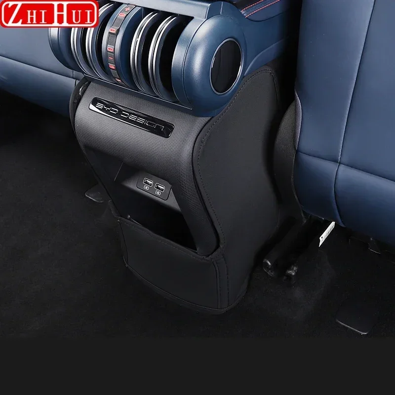 Car PU Leather Anti Kick Mat Pad Car Anti-kick Protector Mats Seat Back Protector Accessories For BYD Atto 3 Yuan Plus car seat protector