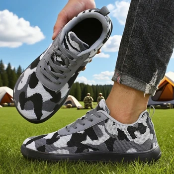 أحذية بدون قطرة واسعة حافي القدمين للرجال في الهواء الطلق قابلة للتنفس أحذية رياضية كبيرة للجري عصرية شبكية أحذية مشي غير رسمية رائجة البيع 5