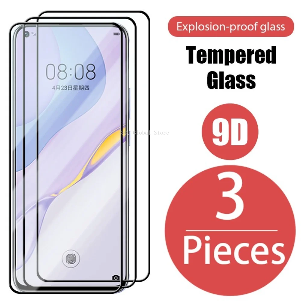 

Закаленное стекло с полным покрытием для Huawei P30 P40 P20 Lite Pro, Защитное стекло для Huawei Y9a, Y9S, Mate 30, 20, 10 Lite, пленка, 3 шт.