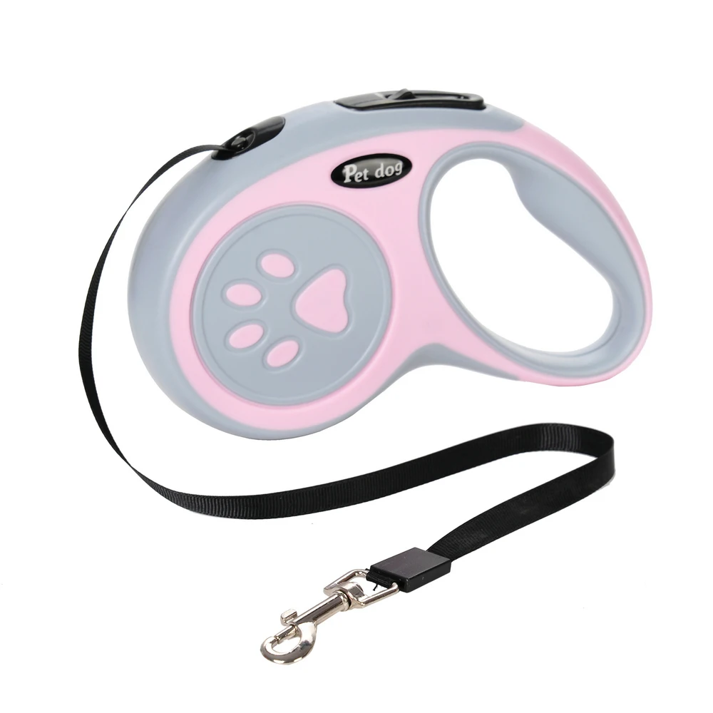 Retractable Pet Leash with One-Button Lock and Non-Slip Handle