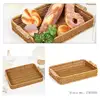 Handmade Wicker Storage Baskets Imitation Rattan Woven Baskets Compact Bread Fruit Home Organization Tray 4