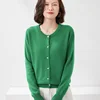 Women's Cardigan Sweater O-neck Spring And Autumn Knitted Cashmere Cardigan Solid Color Single Breasted Women's Basic Top 2024 3