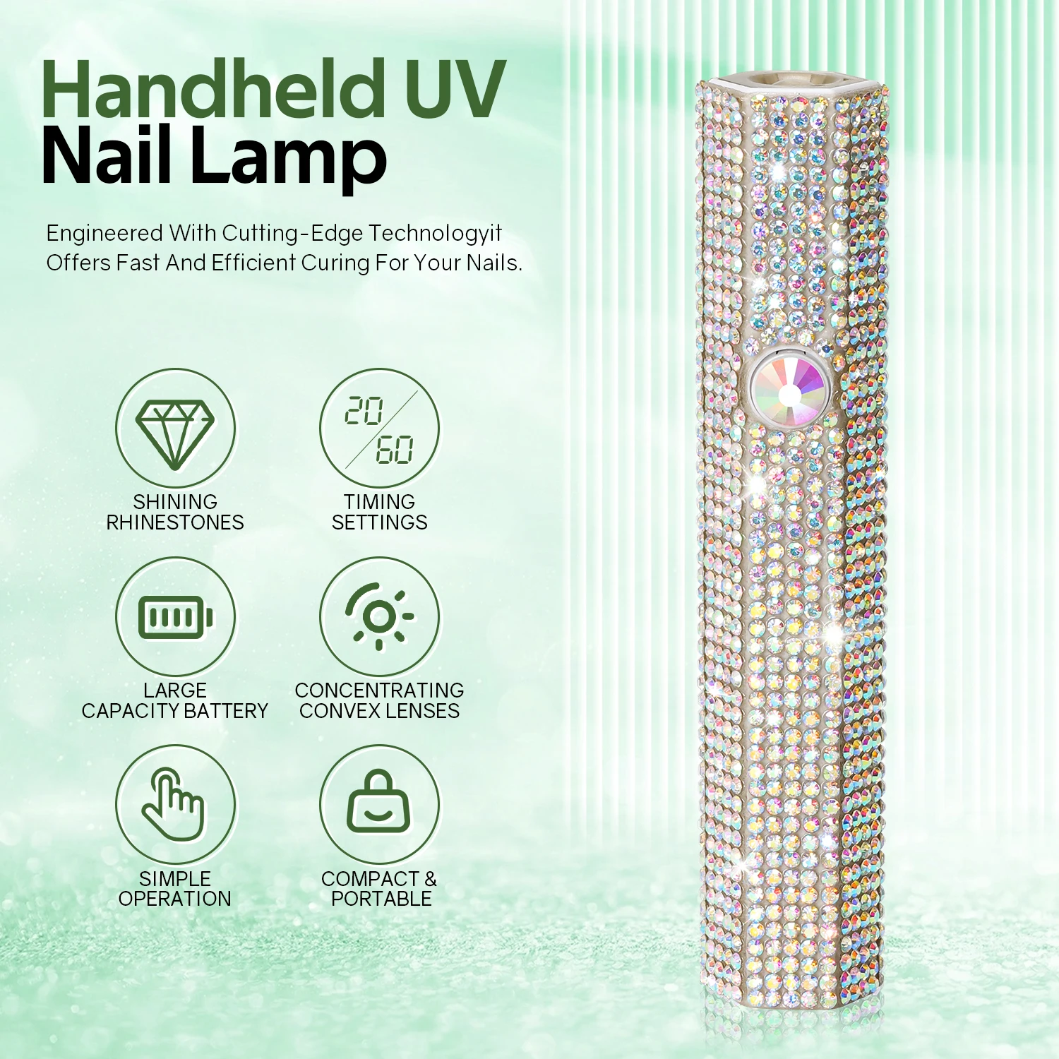 Handheld UV LED Nail Lamp Portable Mini Nail Light for Fast Curing Gel Nail Polish USB Nail Dryer for Home DIY Manicure Nail Art 2