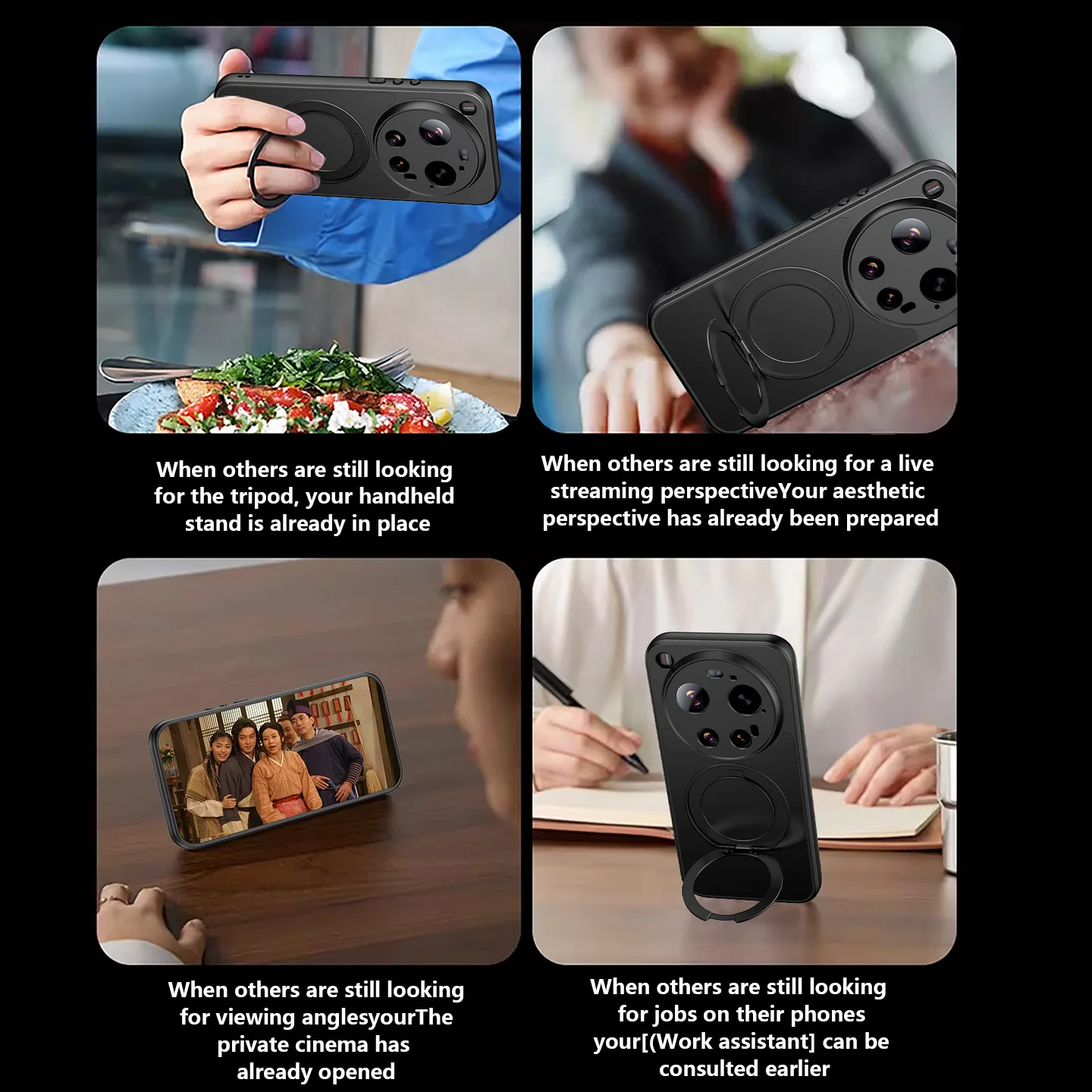 Matte Frosted Magnetic Shockproof Armor Phone Case with 360-Degree Rotating Bracket