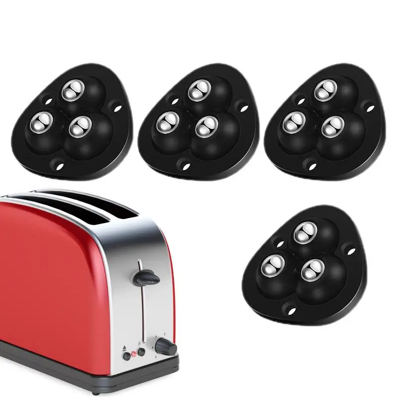 

4pcs Mini Caster Wheels for Appliances Stick on 360 Swivel Wheels for Appliances on The Counter Household Small Appliance
