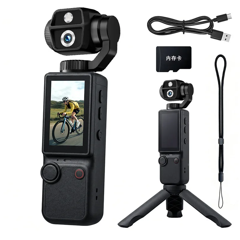 32GB 4K HD 액션 카메라 자동 초점 핸드헬드 캠코더 야외 여행 및 회의 녹화용 휴대용 포켓 비디오 레코더