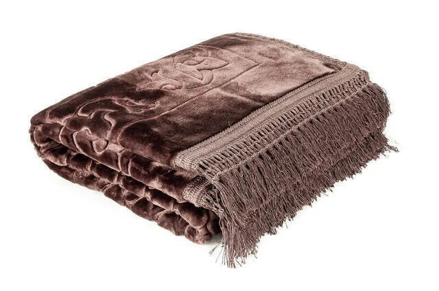 Iqrah Lüx soft prayer rag-brown color 80 cm x 120 cm plush fabric soft prayer shade