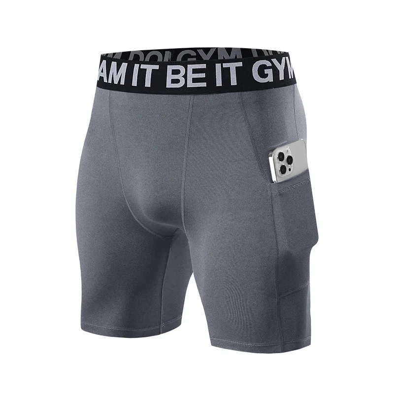 Summer Men's Quick-drying Pants Pro Stretch Tight Shorts Running Training Sports Fitness Breathable Five-point Compression Pants