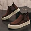2025 Winter Chelsea Trend Ankle Boot Men Pointed Slip On Casual Shoes Loafers Flats Sports Walking Footwear Zapatillas Hombre