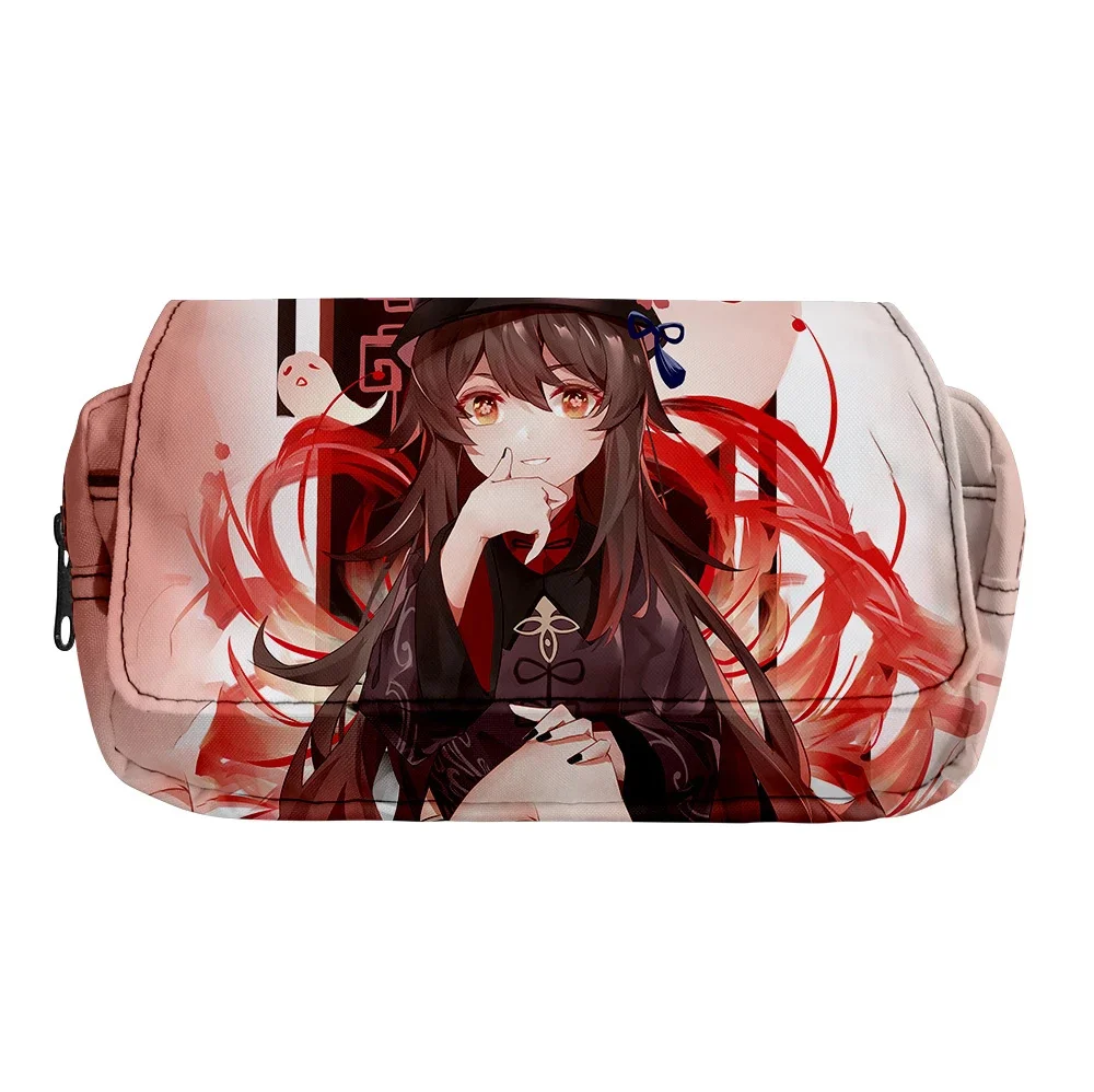

Game Genshin Impact 3D Print Boys Girls Simple Double layer Storage Bag Lady Bag Cosmetic Bag Children Stationery Pencil Bag