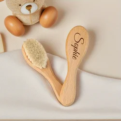 Custom Engraved Wooden Baby Hair Brush - Handcrafted Gift - Engraved name (Brush)