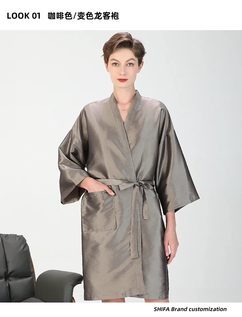 Hair Salon Smock Salon Client Gown Spa Woman Bathrobes Hair Cutting Cape Professional Hairdressing Clothes Hairdresser Apron 3