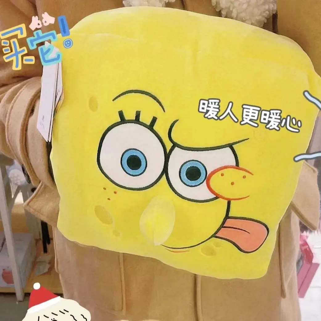 Genuine Anime Spongebob Squarepants Patrick Star Kawaii Stuffed Plush Toys Hand Warmer Throw Pillow Halloween Birthday Gifts 6