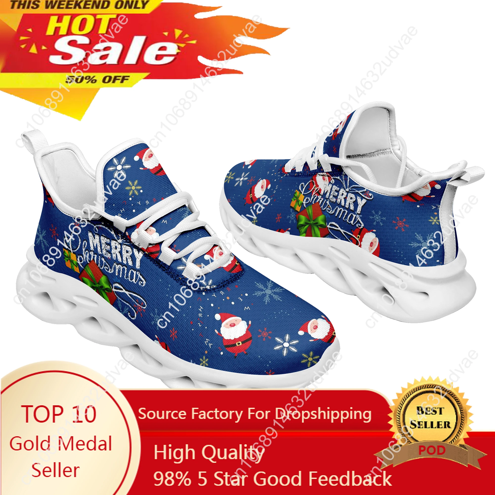 Dropshipping Print On Demand Casual Shoes Custom Shoes Sneaker Christmas Xmas Design