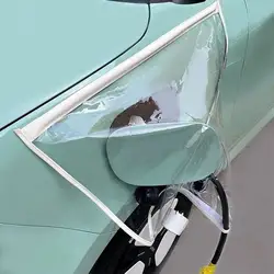 Waterproof Magnetic Transparent EV Charging Port Rain Cover (White)