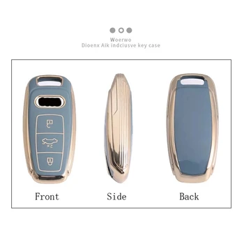 Cover chiate/telecomando per Audi A3 A6L A6 A7 A8 Q7 Q8 portachiavi Shell Bags 2020 2021 2022 Protector accessori Auto - Custodia per chiave Auto per Audi A3 A6L A6 A7 A8 Q7 Q8 portachiavi Shell