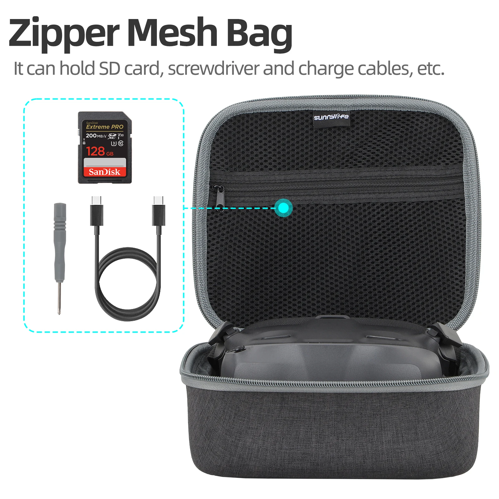 Custodia Protettiva Per DJI Goggles N3 - Borsa Trasporto Rigida Per Occhiali DJI Avata 2/Neo | Con Gancio E Coprilenti - Foto 13