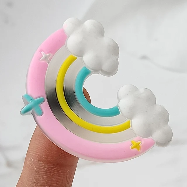 Translucent Design 1Pcs PVC Shoe Buckle Accessories Funny DIY Flower Rainbow Shoe Buttons Decor Jibz For Croc Charms Kid Gift E