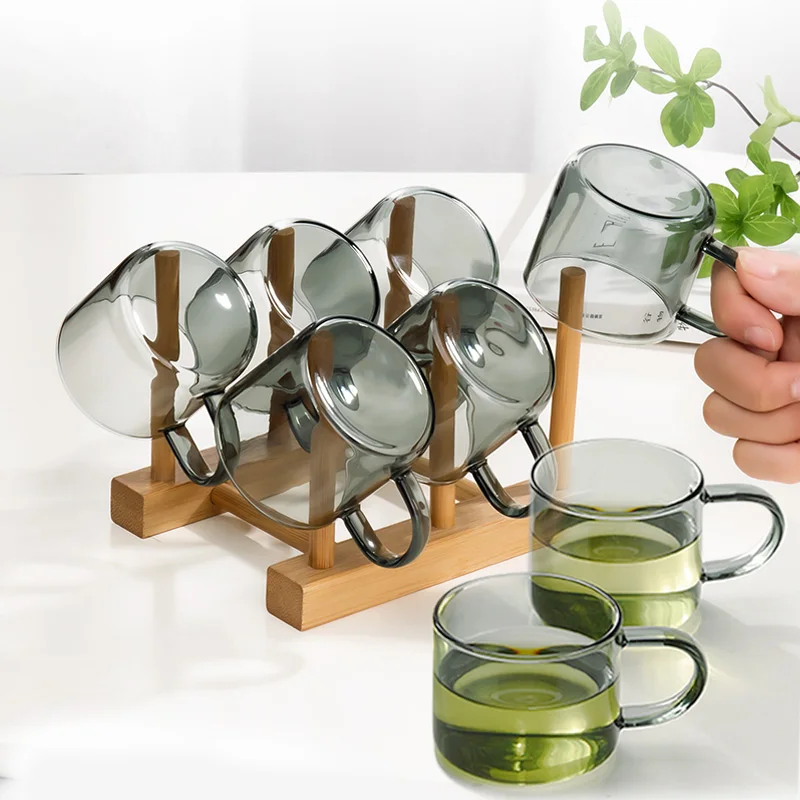 Cups Household Thicken Transparent Glass Teacup Heat Resistant High Temperature Explosion Proof Tea Scented Tea Coffee Cups