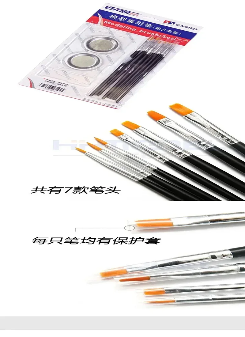 Ustar UA-90023 7개/세트 전문가용 컬러링 페이셜 펜 세트 2개 팔레트 포함 1개 컬러 프레임 모델 빌딩 도구 DIY