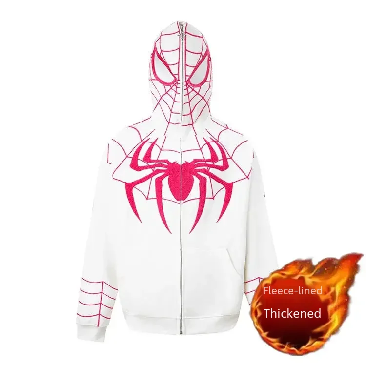 Chaqueta con capucha estilo americano Spiderman de la marca Instrendy para hombres y mujeres Otoño Invierno 2023 con forro polar versátil