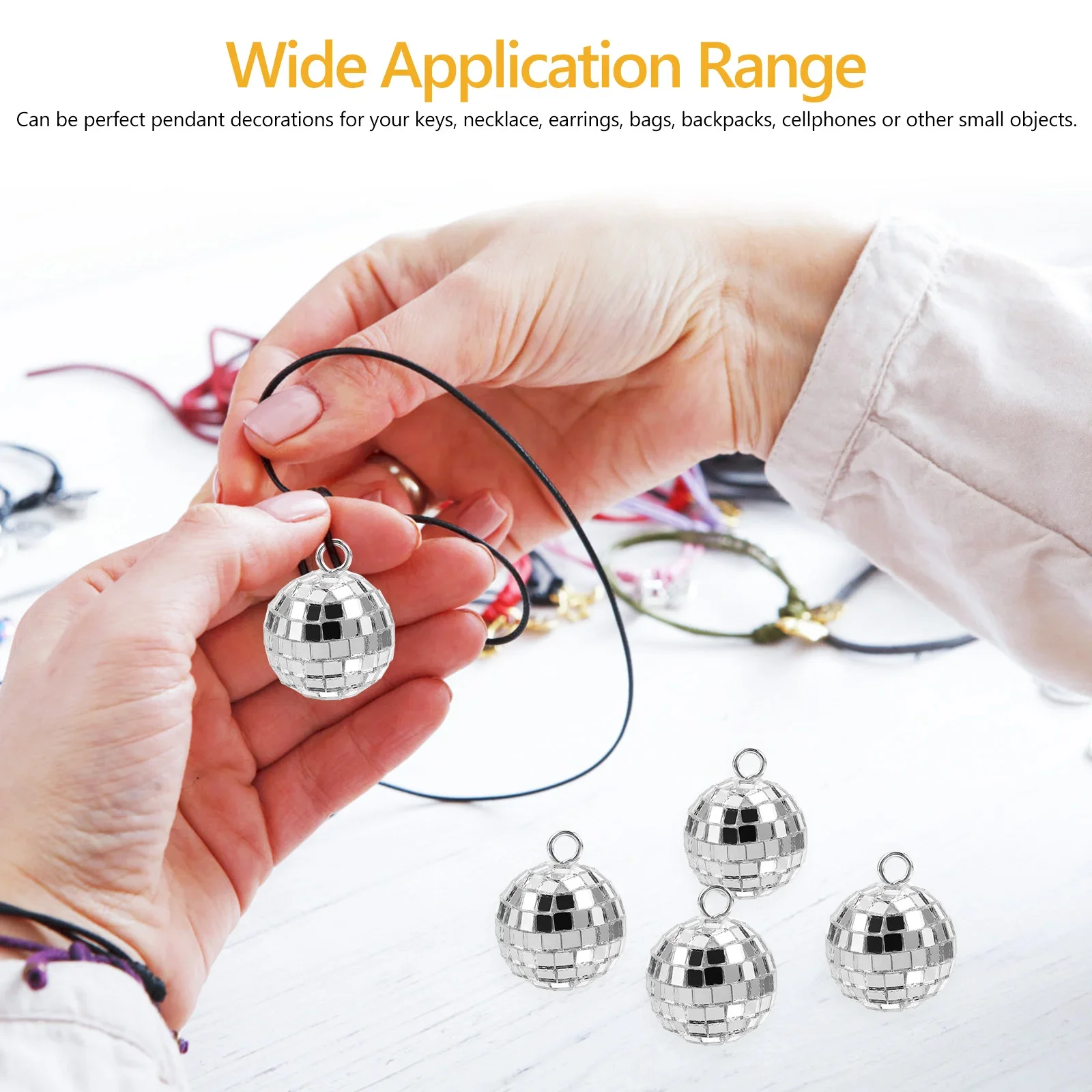 10/20Pcs Crafts Disco Ball Charm Novelty Mirror Disco Ball For Bracelet Making Disco DIY Keychain Earrings Necklace Pendant